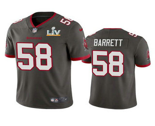 Men's Tampa Bay Buccaneers #58 Shaquil Barrett Grey 2021 Super Bowl LV Limited Stitched NFL Jersey