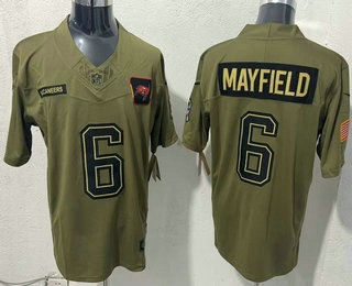 Men's Tampa Bay Buccaneers #6 Baker Mayfield Olive 2025 FUSE Salute to Service Limited Jersey