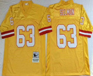 Men's Tampa Bay Buccaneers #63 Lee Roy Selmon Gold Throwback Jersey by Mitchell & Ness