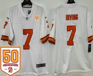 Men's Tampa Bay Buccaneers #7 Bucky Irving Limited White Throwback 50th Seasons Vapor Jersey