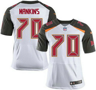 Men's Tampa Bay Buccaneers #70 Logan Mankins White Road NFL Nike Elite Jersey