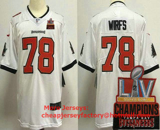 Men's Tampa Bay Buccaneers #78 Tristan Wirfs Limited White 2021 Super Bowl LV Champions Vapor Untouchable Jersey