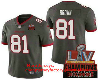 Men's Tampa Bay Buccaneers #81 Antonio Brown Limited Pewter 2021 Super Bowl LV Champions Vapor Untouchable Jersey