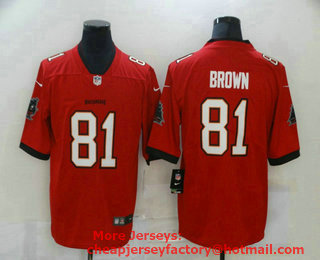 Men's Tampa Bay Buccaneers #81 Antonio Brown Red 2020 NEW Vapor Untouchable Stitched NFL Nike Limited Jersey