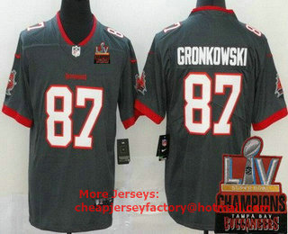 Men's Tampa Bay Buccaneers #87 Rob Gronkowski Limited Pewter 2021 Super Bowl LV Champions Vapor Untouchable Jersey