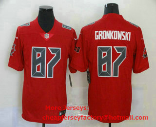 Men's Tampa Bay Buccaneers #87 Rob Gronkowski Red 2020 Color Rush Fashion NFL Nike Limited Jersey