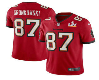Men's Tampa Bay Buccaneers #87 Rob Gronkowski Red 2021 Super Bowl LV Stitched Vapor Untouchable Stitched Nike Limited NFL Jersey