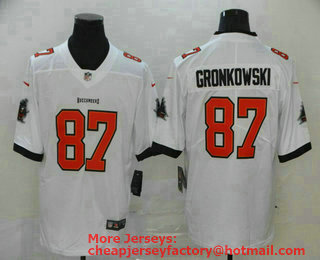 Men's Tampa Bay Buccaneers #87 Rob Gronkowski White 2020 NEW Vapor Untouchable Stitched NFL Nike Limited Jersey