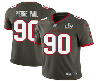 Men's Tampa Bay Buccaneers #90 Jason Pierre-Paul Grey 2021 Super Bowl LV Limited Stitched NFL Jersey