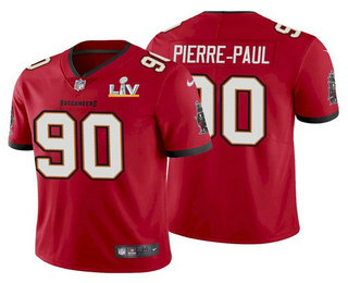 Men's Tampa Bay Buccaneers #90 Jason Pierre-Paul Red 2021 Super Bowl LV Limited Stitched NFL Jersey