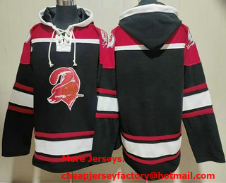 Men's Tampa Bay Buccaneers Blank Black Ageless Must Have Lace Up Pullover Hoodie