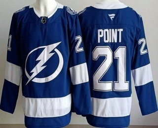 Men's Tampa Bay Lightning #21 Brayden Point Blue Authentic Jersey