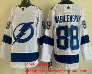 Men's Tampa Bay Lightning #88 Andrei Vasilevskiy White Stitched Jersey