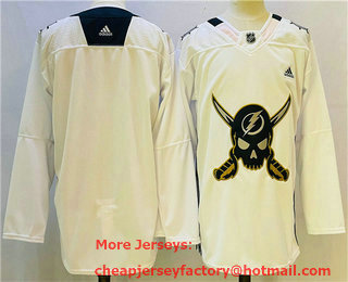 Men's Tampa Bay Lightning Blank White Stitched Jersey