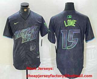 Men's Tampa Bay Rays #15 Josh Lowe Number Charcoal 2024 City Connect Limited Stitched Jersey