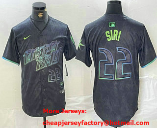 Men's Tampa Bay Rays #22 Jose Siri Number Charcoal 2024 City Connect Limited Stitched Jersey