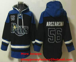 Men's Tampa Bay Rays #56 Randy Arozarena Navy Blue Ageless Must Have Lace Up Pullover Hoodie