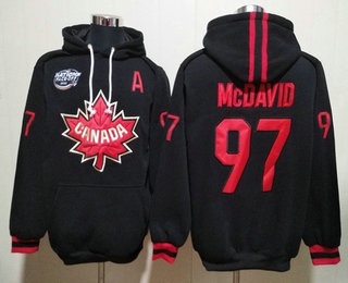 Men's Team Canada #97 Connor McDavid Black Ageless Must Have Lace Up Pullover Hoodie