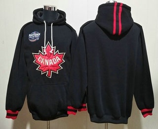Men's Team Canada Blank Black Ageless Must Have Lace Up Pullover Hoodie
