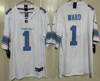 Men's Tennessee Titans #1 Cameron Ward Limited White Vapor Jersey
