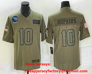 Men's Tennessee Titans #10 DeAndre Hopkins NEW Olive 2019 Salute To Service Stitched Nike Limited Jersey