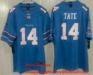 Men's Tennessee Titans #14 Carnell Tate Limited Light Blue Vapor Jersey