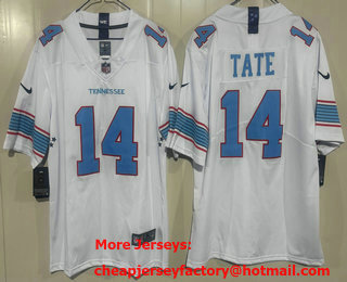 Men's Tennessee Titans #14 Carnell Tate Limited White Vapor Jersey