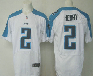 Men's Tennessee Titans #2 Derrick Henry White Road NFL Nike Elite Jersey