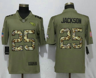 Men's Tennessee Titans #25 Adoree Jackson Olive With Camo 2017 Salute To Service Stitched NFL Nike Limited Jersey
