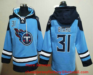 Men's Tennessee Titans #31 Kevin Byard Ligth Blue Ageless Must Have Lace Up Pullover Hoodie