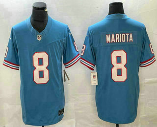 Men's Tennessee Titans #8 Marcus Mariota Blue 2023 FUSE Vapor Limited Throwback Stitched Jersey