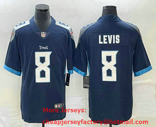 Men's Tennessee Titans #8 Will Levis Navy Blue 2022 Vapor Untouchable Stitched Nike Limited Jersey