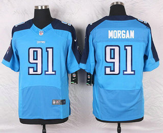 Men's Tennessee Titans #91 Derrick Morgan Light Blue Team Color NFL Nike Elite Jersey