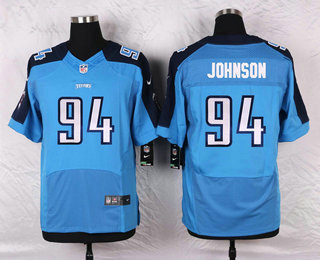 Men's Tennessee Titans #94 Austin Johnson Light Blue Team Color NFL Nike Elite Jersey