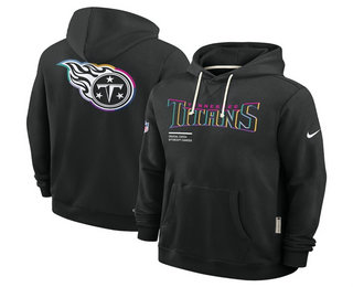 Men's Tennessee Titans Black 2025 Crucial Catch Club Pullover Hoodie