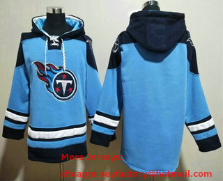 Men's Tennessee Titans Blank Ligth Blue Ageless Must Have Lace Up Pullover Hoodie