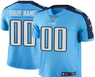 Men's Tennessee Titans Custom Vapor Untouchable Light Blue Team Color NFL Nike Limited Jersey
