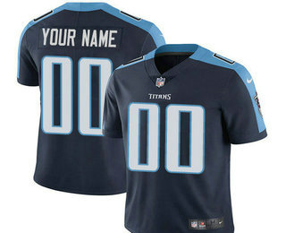 Men's Tennessee Titans Custom Vapor Untouchable Navy Blue Alternate NFL Nike Limited Jersey