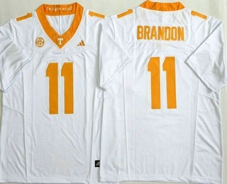 Men's Tennessee Volunteers #11 Faizon Brandon Limited White FUSE College Football Jersey