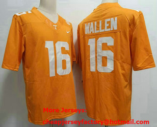 Men's Tennessee Volunteers #16 Morgan Wallen Yellow FUSE College Stitched Jersey