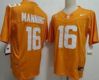Men's Tennessee Volunteers #16 Peyton Manning Orange FUSE College Football Jersey