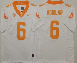 Men's Tennessee Volunteers #6 Joey Aguilar White 2024 FUSE College Football Jersey