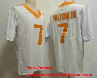 Men's Tennessee Volunteers #7 Joe Milton III White FUSE College Stitched Jersey