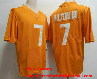 Men's Tennessee Volunteers #7 Joe Milton III Yellow FUSE College Stitched Jersey