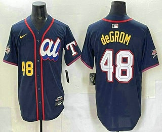 Men's Texas Rangers #48 Jacob deGrom Navy 2025 All Star Limited Jersey