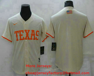 Men's Texas Longhorns Blank Cream Vapor Untouchable Stitched Jersey