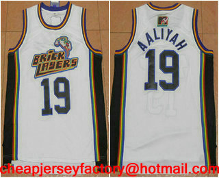 Men's The Movie Bricklayers 1996 MTV Rock N Jock #19 Aaliyah White Soul Swingman Basketball Jersey