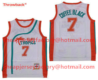 Men's The Movie Flint Tropics #7 Coffee Black White Soul Swingman Basketball Jersey