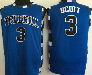 Men's The Movie One Tree Hill #3 Lucas Scott Blue Swingman Basketball Jersey