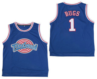 Men's The Movie Space Jam #1 Bugs Bunny Blue Soul Swingman Basketball Jersey
